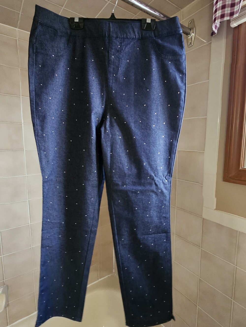 Hailey Lyn Size XL Navy Sparkle Denim Pants from TSC